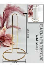 Metal Gold 3 Lü Servis Sunum Seti Nihale, Peçetelik, Havluluk Seti - 2