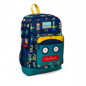 Coral High Kids Lacivert Civit Robot Desenli Dört Bölmeli Okul Sırt Çantası Seti 3''lü 23472 - 2
