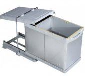 Çöp Kovası Raylı Otomatik 40cm Paslanmaz 16+1Lt Açık Gri - 2