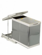 Çöp Kovası Raylı Tek Kovalı Paslanmaz 40cm Açık Gri 20+1Lt thumbnail 3