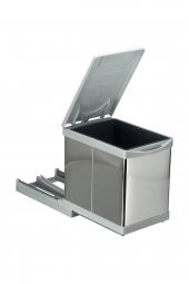 Çöp Kovası Raylı Otomatik 30cm Paslanmaz 16Lt Açık Gri - 1