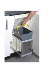 Çöp Kovası Raylı Otomatik 30cm Paslanmaz 16Lt Açık Gri - 4