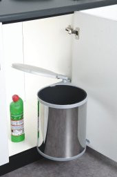 Çöp Kovası Silindir Otomatik 35cm Paslanmaz 13Lt Metalik Gri - 1