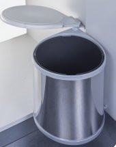Çöp Kovası Silindir Otomatik 35cm Paslanmaz 13Lt Metalik Gri - 2