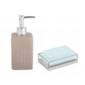 ZBOSP-C313 SIVI SABUNLUK VE SABUNLUK 2 Lİ BANYO SETİAÇIK BEJ thumbnail 1