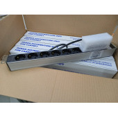 19" 1U 6'Lı Schuko Sigortalı Aluminyum Rack Kabin Grup Priz Pdu(10 ADET) - 1