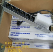 19" 1U 6'Lı Schuko Sigortalı Aluminyum Rack Kabin Grup Priz Pdu(10 ADET) - 3