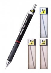 0.3 / 3.5 Mm Tikky Uçlu Kalem Siyah Renk 1 Adet Tombow H - B - HB Dereceli Uç Teknik Çizim Kalemi 3 Adet - 1