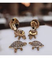 Kaplumbağa 4'lü Set Sedefli Pirinç Biblo thumbnail 1