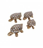 Kaplumbağa 4'lü Set Sedefli Pirinç Biblo thumbnail 2