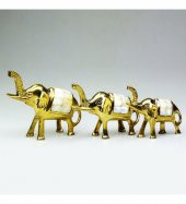 Fil 3'lü Set Sedefli Pirinç Biblo thumbnail 3