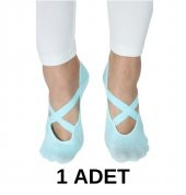 Kadın Kaydırmaz Silikon Tabanlı Yoga Plates ve Spor Çorabı - 7