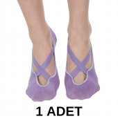 Kadın Kaydırmaz Silikon Tabanlı Yoga Plates ve Spor Çorabı - 10