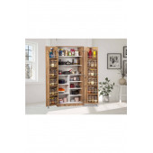 Ceviz Çok Amaçlı 90 Derece Açılabilir 2 Kapaklı Kiler Mutfak Dolabı - 2