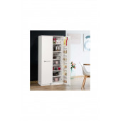 Beyaz Çok Amaçlı 90 Derece Açılabilir 2 Kapaklı Kiler Mutfak Dolabı - 1