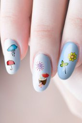 Mevsimler Tırnak Dövmesi, Tırnak Tattoo, Nail Art, Tırnak Sticker - 1