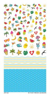 Summer Tırnak Dövmesi, Tırnak Tattoo, Nail Art, Tırnak Sticker - 2