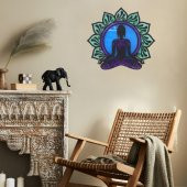 Veraart Epoksili Meditasyon Yoga Buda Figürlü Duvar Dekorlu Gece Lambası 75x82 cm - 9