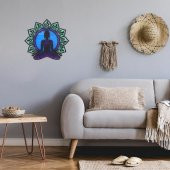 Veraart Epoksili Meditasyon Yoga Buda Figürlü Duvar Dekorlu Gece Lambası 75x82 cm - 11