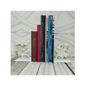 Beyaz Dekoratif Metal Kitap Tutacağı Seti/Organizer/Kitap Tutacağı - 1