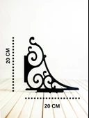 Metal Raf Ayağı 2li Set / Çiçeklik / Kitaplık / Siyah Renkli (2 Adet Raf Ayağı + Dubel + Vida) thumbnail 3