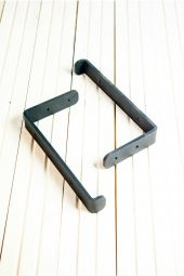 Dekoratif Metal Siyah Raf Ayağı (4lü Set) - (4 Adet Metal Raf Ayağı  8 Adet Vida  8 Adet Dubel) - 1