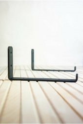 Dekoratif Metal Siyah Raf Ayağı (4lü Set) - (4 Adet Metal Raf Ayağı  8 Adet Vida  8 Adet Dubel) - 2