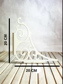 Dekoratif Beyaz Raf Ayağı Seti ( 2 Adet Raf Ayağı + Plastik Dübel + Vida ) thumbnail 2