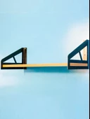 Raf Seti (Siyah Renkli, 2 Adet Raf Ayağı + Dubel + Vida + 19,7 cm. x 70 cm. MDF) - 3
