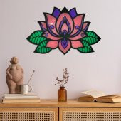 Veraart Epoksili Lotus Çiçeği  Figürlü Duvar Dekorlu Gece Lambası 40x62 cm thumbnail 9