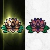 Veraart Epoksili Lotus Çiçeği  Figürlü Duvar Dekorlu Gece Lambası 60x93 cm - 3