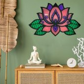 Veraart Epoksili Lotus Çiçeği  Figürlü Duvar Dekorlu Gece Lambası 60x93 cm - 8
