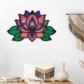 Veraart Epoksili Lotus Çiçeği  Figürlü Duvar Dekorlu Gece Lambası 60x93 cm - 9