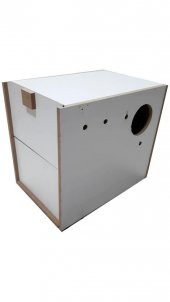 Ahşap Plastik Yuvalıklı Folluklu Sultan ve Küçük Papağan Yuvası 29-25-19,5cm - 1