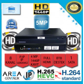 8 Kanal 8 MP 1440P Xmeye NVR IP Kamera Kayıt Cihazı AR-4508 - 1