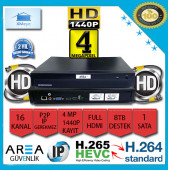 NVR 32 Kanal 8MP 4K 1440 H265 ÇİFT HDD IP Kamera Kayıt Cihazı - 1