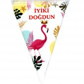 Flamingo Temalı Üçgen Flama Bayrak Süs - 1