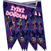 Monster High Temalı Üçgen Flama Bayrak Süs - 2