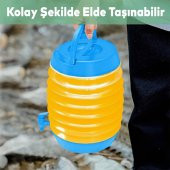 Akordiyonlu Su Sebili Meşrubat İçecek Kabı Bidonu Damacana Katlanabilir Musluklu Körüklü 5.5 Litre Termos Piknik Kamp Mangal - 8