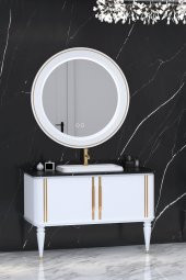 Laura 120 Cm Beyaz Lavabolu Banyo Dolabı - Beyaz (Boy Dolap Hariç) - 1