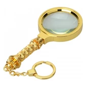 Sırımsı Metal Altın Renkli Büyüteç 80 mm - 1