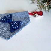 Dinner Date Navy Kedi Bandana, Fular, Kedi Kıyafeti Kedi Elbisesi, Kedi Tasması - 2