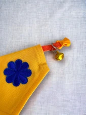 Yellow Blue Kedi Bandana, Fular, Kedi Kıyafeti Kedi Elbisesi, Kedi Tasması - 3