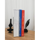 RİSİNGMABER Dekoratif Divit ve Gaz Lambası Desenli Metal Kitap Tutucu 2'li paket - 1