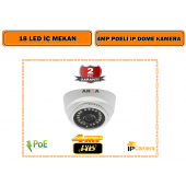 4 MP IP Poe İç Mekan Güvenlik Kamerası - 1440p - Sesli ( Mikrofon ) - 1