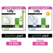 Ladyfit Bambu Ped Süper Normal 24 Adet + Günlük Ped Süper Normal 40 Adet - 1