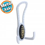 Portmanto Vestiyer Duvar Banyo Kapı Askısı Metal Dolap Elbise Askılığı Beyaz Askı - 1