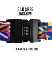 Valiz Emniyet Kemeri Şifreli Kilitli Renkli 8683255012041 - 3