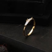 Modern Baget Tasarımlı Altın 14 Ayar Yüzük thumbnail 4