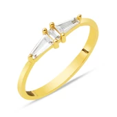 Modern Baget Tasarımlı Altın 14 Ayar Yüzük thumbnail 1